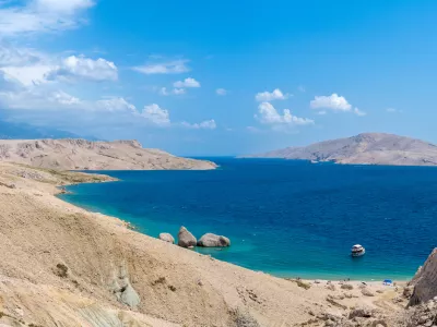 amazing view on landscape of Pag island in Croatia