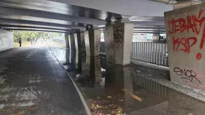 Prizor, ki so ga danes zjutraj srečali kolesarji.
