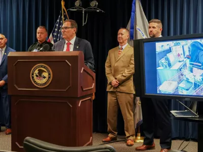 First Assistant U.S. Attorney John A. Sarcone III speaks during a press conference to announce the arrest of a woman accused of plotting to attack the New York State Capitol building in Albany, at the U.S. Courthouse in Albany, New York, U.S., August 20, 2026. According to a criminal complaint, Jessica Bowie, 35, allegedly pledged allegiance to ISIS and planned an attack on the Capitol building. REUTERS/Cindy Schultz