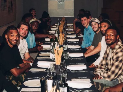 Prva skupna večerja LA Lakers v Sloveniji.