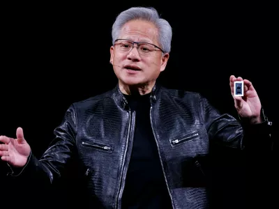 NVIDIA CEO Jensen Huang introduces the RTX Spark GPU during a keynote address on the sidelines of the annual Computex trade show in Taipei, Taiwan, June 1, 2026. REUTERS/Ann Wang