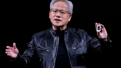 NVIDIA CEO Jensen Huang introduces the RTX Spark GPU during a keynote address on the sidelines of the annual Computex trade show in Taipei, Taiwan, June 1, 2026. REUTERS/Ann Wang