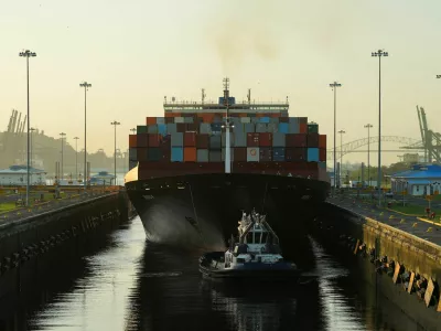 FILE PHOTO: The Liberia-flagged cargo ship Maria Y transits the Cocoli Locks at the Panama Canal, in Panama City, Panama, March 13, 2026. REUTERS/Enea Lebrun/File Photo
