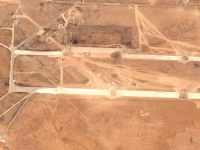 A satellite image shows craters on the runways of Abu al-Duhur airbase near Syria's Aleppo after an Israeli attack, August 19, 2026.  Pleiades Neo &copy; Airbus DS 2026/Handout via REUTERS  THIS IMAGE HAS BEEN SUPPLIED BY A THIRD PARTY. NO RESALES. NO ARCHIVES. MANDATORY CREDIT.   TPX IMAGES OF THE DAY