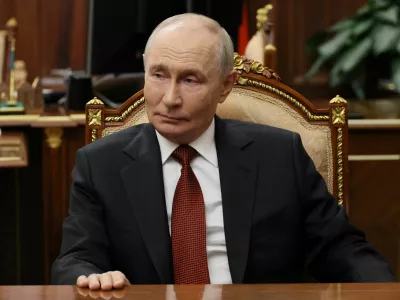Russian President Vladimir Putin gives an interview to journalist Pavel Zarubin in Moscow, Russia, August 22, 2026. Sputnik/Mikhail Metzel/Pool via REUTERS ATTENTION EDITORS - THIS IMAGE WAS PROVIDED BY A THIRD PARTY.