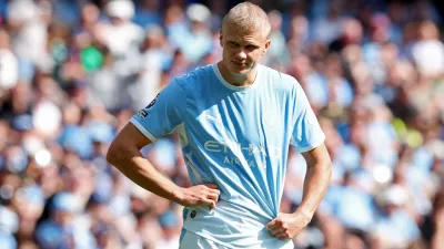 Soccer Football - Premier League - Manchester City v AFC Bournemouth - Etihad Stadium, Manchester, Britain - August 23, 2026 Manchester City's Erling Haaland reacts REUTERS/Chris Radburn EDITORIAL USE ONLY. NO USE WITH UNAUTHORIZED AUDIO, VIDEO, DATA, FIXTURE LISTS, CLUB/LEAGUE LOGOS OR 'LIVE' SERVICES. ONLINE IN-MATCH USE LIMITED TO 120 IMAGES, NO VIDEO EMULATION. NO USE IN BETTING, GAMES OR SINGLE CLUB/LEAGUE/PLAYER PUBLICATIONS. PLEASE CONTACT YOUR ACCOUNT REPRESENTATIVE FOR FURTHER DETAILS..