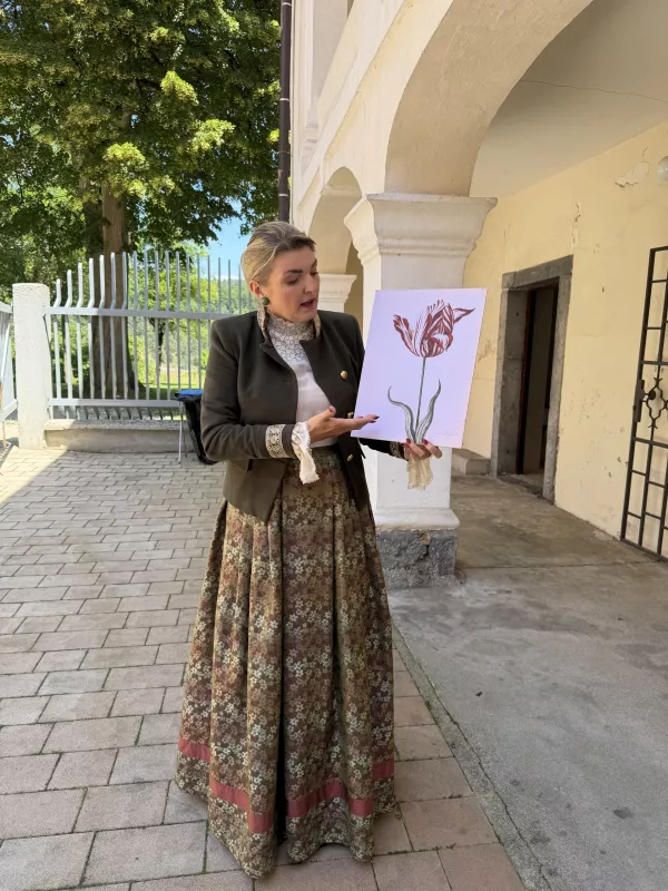 Po gradu Lisičje bo obiskovalce vodila grofica, ki bo med drugim predstavila tudi zgodbo tulipana. F TD &Scaron;kofljica
