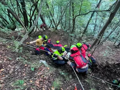 Na razgledni točki na Osojnici se je zlomila veja, na kateri sta sedela mlada pohodnika, nakar sta padla po strmem pobočju. 