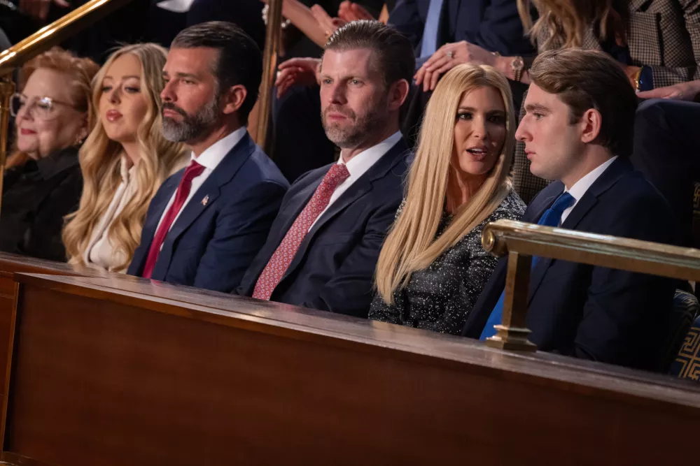 WASHINGTON, DC - FEBRUARY 24: President Trump's children are seen in the chambers of the U.S. House of Representatives ahead of President Trump's State of the Union address in Washington, DC on February 24, 2026. Nathan Posner / AnadoluNo Use USA No use UK No use Canada No use France No use Japan No use Italy No use Australia No use Spain No use Belgium No use Korea No use South Africa No use Hong Kong No use New Zealand No use Turkey