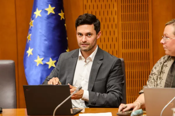 - Luka Gor&scaron;ek, poslanec SD,- 02.06.2026. - Zasli&scaron;anja kandidatov za ministre 4. vleda Janeza Jan&scaron;e pred parlamentarnimi odbori v DZ RS.//FOTO: Bojan Velikonja