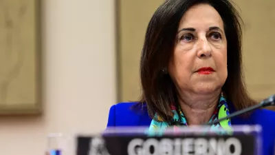 Spain's Defense Minister Margarita Robles looks on, on the day she speaks in Congress to address the mass crossing of migrants into the enclave of Ceuta in late July, in Madrid, Spain, August 25, 2026. REUTERS/Juan Barbosa