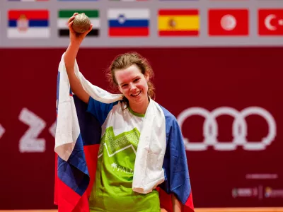 Eneja Ozbic Primc of Slovenia, gold medalist in Women's Lyonnaise Precision Shooting at Taranto 2026 Mediterranean Games, Italy on August 25, 2026