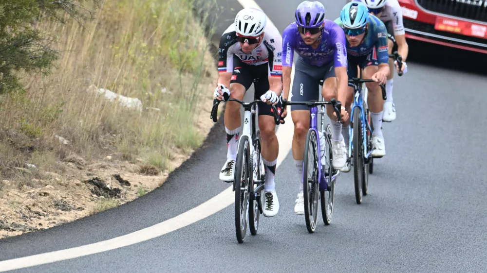 02-09-2026 Vuelta A Espana Tappa 11 Cartagena - Lorca 2026, Uae Emirates - Xrg 2026, Jayco Aula Novak, Domen Covi, Alessandro,Image: 1130135319, License: Rights-managed, Restrictions: PUBLICATIONxNOTxINxITAxFRAxNED, Model Release: no 