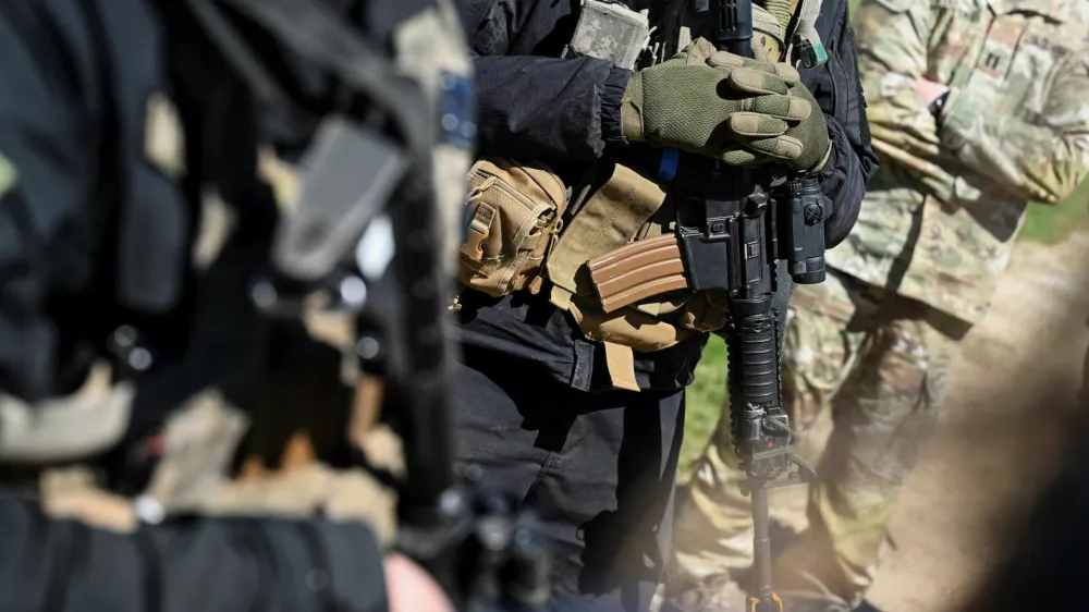 Armed soldiers at a media day during the U.S. Army Combined Resolve exercise at the U.S. Army's southern Germany training facilities in Hohenfels, Germany, April 30, 2026. REUTERS/Angelika Warmuth