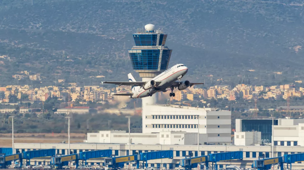 Athens, Greece - September 23, 2020: Aegean Airlines Airbus A320 airplane at Athens Airport in Greece. Airbus is a European aircraft manufacturer based in Toulouse, France.