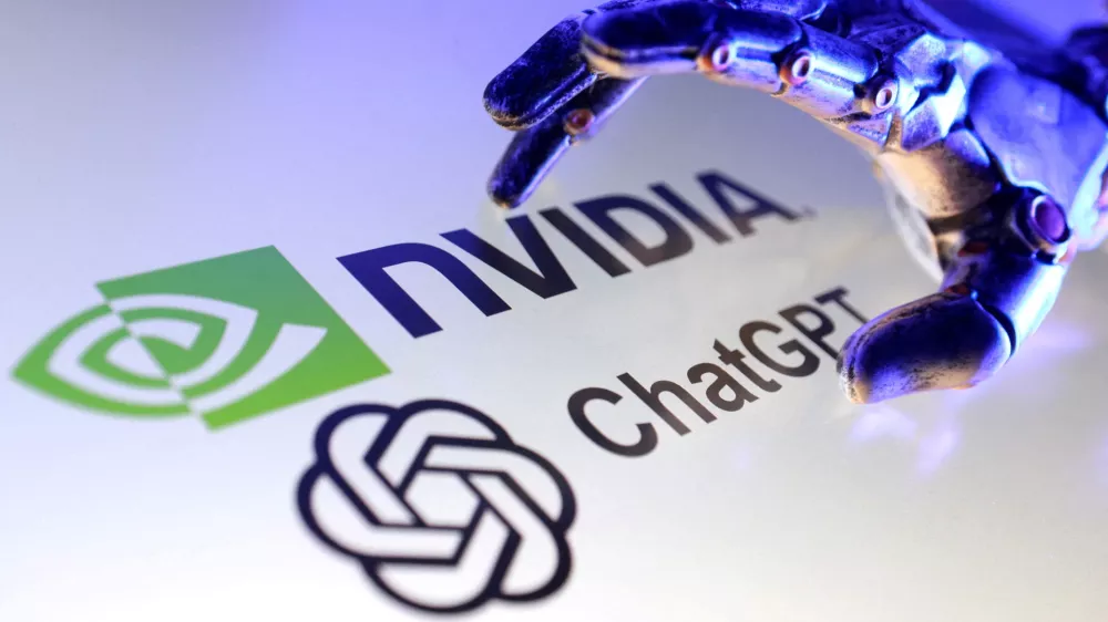 FILE PHOTO: Nvidia and ChatGPT logos are seen in this illustration taken, September 22, 2025. REUTERS/Dado Ruvic/Illustration/File Photo