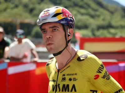 Cycling - Vuelta a Espana - Stage 4 - Andorra la Vella to Andorra la Vella - Andorra la Vella, Andorra - August 25, 2026 Team Visma | Lease a Bike's Wout Van Aert ahead of stage 4 REUTERS/Bruna Casas