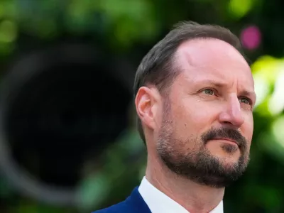FILE - Norwegian Crown Prince Haakon looks on during a tour at the Amazon Spheres, Wednesday, April 17, 2024, in Seattle. (AP Photo/Lindsey Wasson, File Photo)