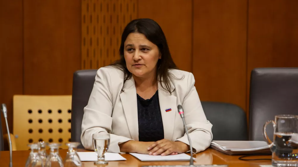 - Suzana Lep &Scaron;imenko, kandidatka za ministrico brez resorja, za odnose s Slovenci v zamejstvu in po svetu,- 02.06.2026. - Zasli&scaron;anja kandidatov za ministre 4. vleda Janeza Jan&scaron;e pred parlamentarnimi odbori v DZ RS.//FOTO: Bojan Velikonja