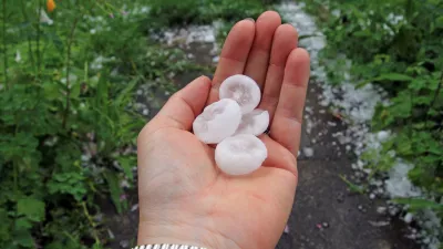 big hailstones after a summer thunderstorm