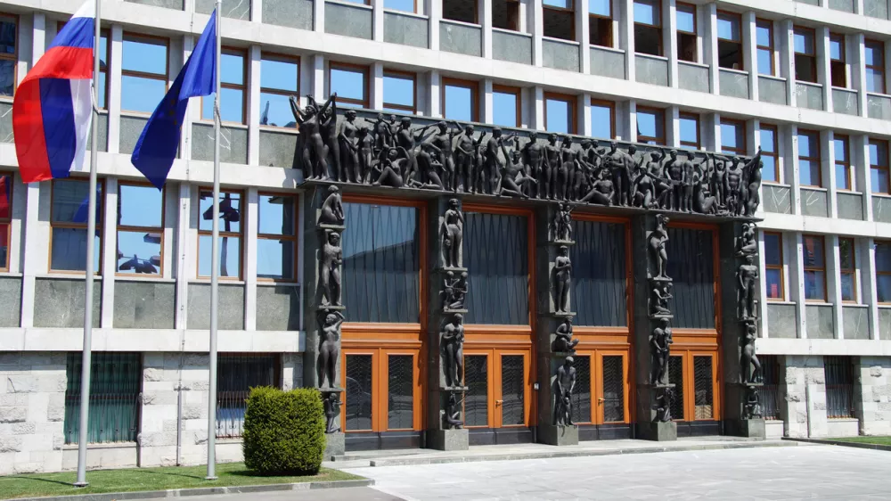 Ljubljana, Republic of Slovenia - August 5, 2017: Building of the National Assembly of the Republic of Slovenia (Slovenian Parlement).