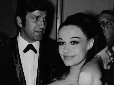 Yugoslav actress Olivera Vuco (right) and Yugoslav actor Bekim Fehmiu at Cannes International Film Festival.30 April 1967,Image: 896915746, License: Rights-managed, Restrictions:, Model Release: no 