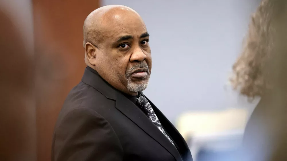 Duane Davis stands during a break in closing arguments in his murder trial, related to the 1996 killing of rapper Tupac Shakur, in Clark County District Court at the Regional Justice Center in Las Vegas, Nevada, U.S., August 31, 2026. REUTERS/Steve Marcus/Pool   TPX IMAGES OF THE DAY