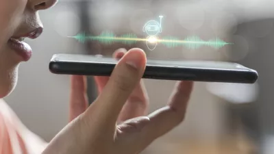 Close up of pretty woman holding in hand smart phone talking with digital assistant or friend distantly uses easy voice messaging, concept of modern ai technology, voice recognition, online translator