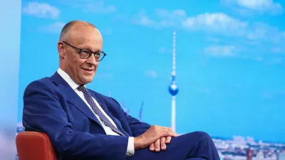 German Chancellor Friedrich Merz attends a "summer interview" with public broadcaster ARD in Berlin, Germany, August 30, 2026. REUTERS/Liesa Johannssen