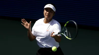 Alexandra Eala of the Philippines practices on Louis Armstrong Stadium at the 2026 US Open Tennis Championship at the USTA Billie Jean King National Tennis Center in New York City on Friday, August 28, 2026. Photo by /UPI,Image: 1129013114, License: Rights-managed, Restrictions:, Model Release: no 