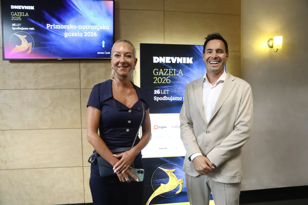 3.9.2026 -- Gazela 2026 - Primorsko notranjska Gazela regijski izbor najbolj&scaron;ih najhitreje rastočih podjetij &ndash; razglasitev Primorsko notranjske gazele - Hotel Slovenija Portorož GazeleFoto: Luka Cjuha​