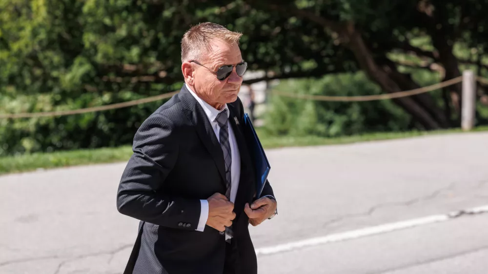 Bled.Prihodi gostov na Blejski strateski forum 2026.Minister za notranje zadeve in javno upravo Franci Matoz.