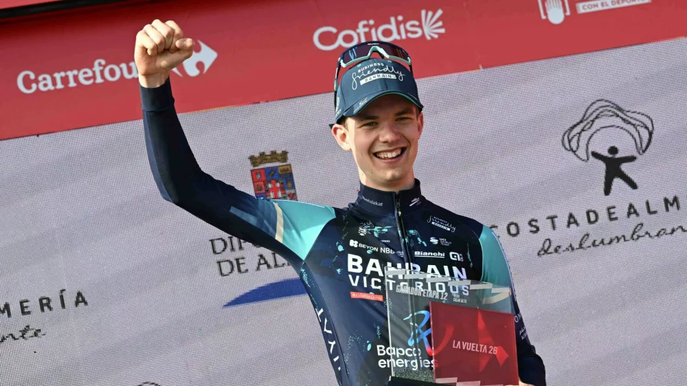 03-09-2026 Vuelta A Espana Tappa 12 Vera - Calar Alto 2026, Bahrain Victorious Omrzel, Jakob Calar Alto,Image: 1130447978, License: Rights-managed, Restrictions: PUBLICATIONxNOTxINxITAxFRAxNED, Model Release: no 
