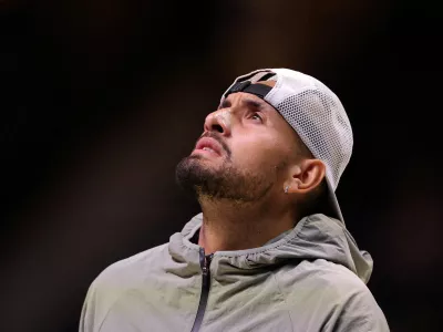 FILE PHOTO: Australia's Nick Kyrgios after a match in December 2025. REUTERS/Amr Alfiky/Pool/File Photo