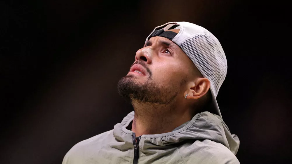 FILE PHOTO: Australia's Nick Kyrgios after a match in December 2025. REUTERS/Amr Alfiky/Pool/File Photo