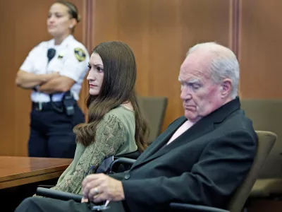 Defendant Lindsay Clancy and attorney Kevin Reddington listen to Judge William Sullivan declare a mistrial in Clancy's murder trial on Friday, Sept. 4, 2026, in Plymouth, Mass. (Greg Derr/The Patriot Ledger via AP, Pool)