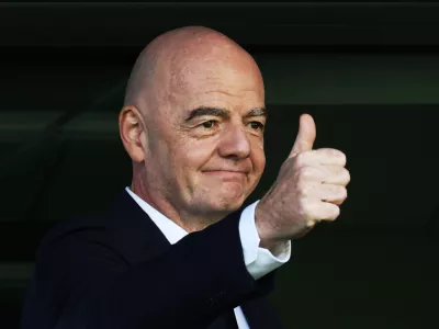 Soccer Football - FIFA Under-20 Women's World Cup - Group A - Poland v Argentina - Arena Katowice, Katowice, Poland - September 5, 2026 FIFA President Gianni Infantino inside the stadium before the match REUTERS/Kacper Pempel