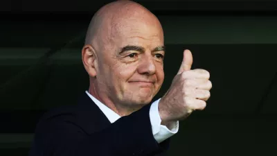 Soccer Football - FIFA Under-20 Women's World Cup - Group A - Poland v Argentina - Arena Katowice, Katowice, Poland - September 5, 2026 FIFA President Gianni Infantino inside the stadium before the match REUTERS/Kacper Pempel