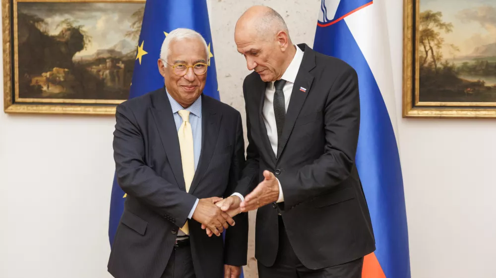 Brdo pri Kranju, Grad Brdo.Obisk predsednika Evropskega sveta Antonia Coste.Predsednik Evropskega sveta Antonio Costa in predsednik vlade Janez Jansa na Gradu Brdo.