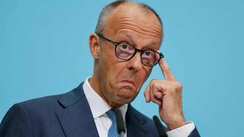 German Chancellor and Christian Democratic Union (CDU) party leader Friedrich Merz attends a press conference the day after the Saxony-Anhalt state elections in Berlin, Germany, September 7, 2026.  REUTERS/Axel Schmidt