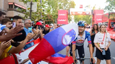 Spanija, Granada.Zakljucek tritedenske kolesarske dirke po Spaniji.Slovenski kolesar Primoz Roglic.