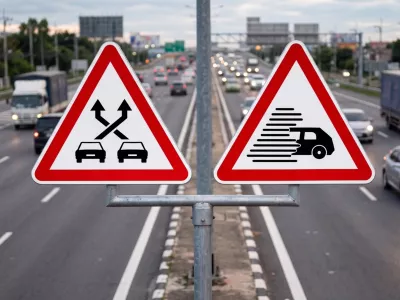 Dva nova znaka na cestah. Slika je ustvarjena s pomočjo umetne inteligence. / Foto: Google Gemini