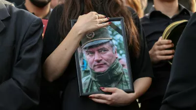 People attend a funeral of former Bosnian Serb wartime general Ratko Mladic at the Topcider Cemetery in Belgrade, Serbia, September 7, 2026. REUTERS/Zorana Jevtic