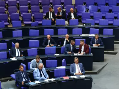 Members of the AfD parliamentary group attend the 2027 budget debate at the German lower house of parliament, Bundestag, in Berlin, Germany, September 8, 2026. REUTERS/Liesa Johannssen