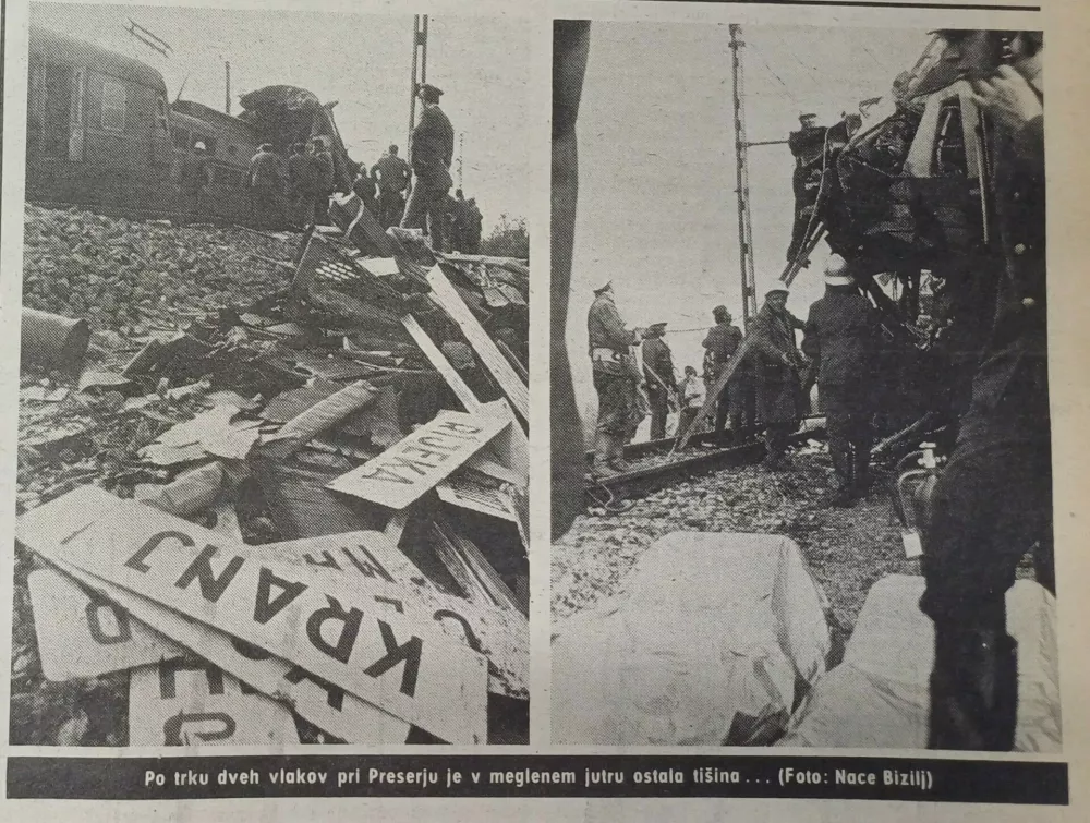 Nesreča vlakov pri Preserjah, 20. 9. 1976 / Foto: Arhiv Dnevnika