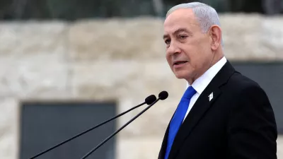 FILE PHOTO: Israel's Prime Minister Benjamin Netanyahu speaks during a ceremony commemorating Israel's Remembrance Day for fallen soldiers, or Yom HaZikaron, at the Military Cemetery on Mount Herzl in Jerusalem April 21, 2026.   ILIA YEFIMOVICH/Pool via REUTERS/File Photo
