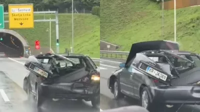 Razbit audi gorenjska avtocesta