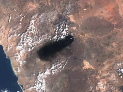 A satellite image shows black smoke rising from an area of Saudi Arabia's East-West oil pipeline south of Medina, Hejaz Region, Saudi Arabia September 10, 2026. European Union/Copernicus Sentinel-3/Handout via REUTERS  THIS IMAGE HAS BEEN SUPPLIED BY A THIRD PARTY. MANDATORY CREDIT. NO RESALES. NO ARCHIVES. VERIFICATION: - NASA FIRMS detected thermal activity at area of East-West oil pipeline south of Medina on September 10 - Multiple publicly available maps, including Open Infrastructure Map, show East-West oil pipeline in that area - Archive satellite imagery from February 2026 shows oil infrastructure in the area where black smoke was emanating - There was no confirmation from Saudi Arabia of an incident in the area - Saudi Arabia's government media office and Aramco did not immediately reply to requests for comment on smoke being visible in satellite imagery from September 10