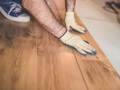 Flooring technology - laying of a floating laminate floor - eco-friendly finishing material