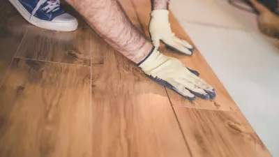 Flooring technology - laying of a floating laminate floor - eco-friendly finishing material